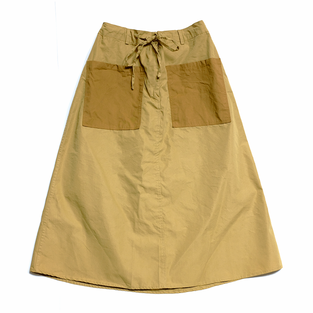 Two-Tone Cotton Skirts - Beige