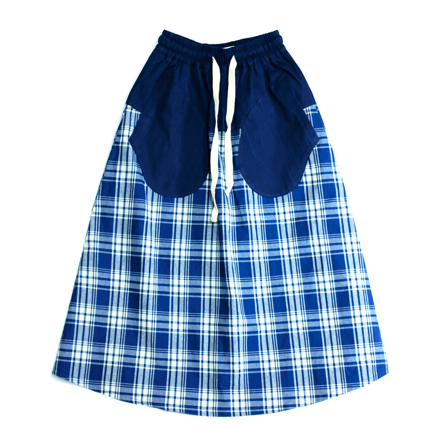 Check Two-Tone Skirts - Indigo/Blue Check