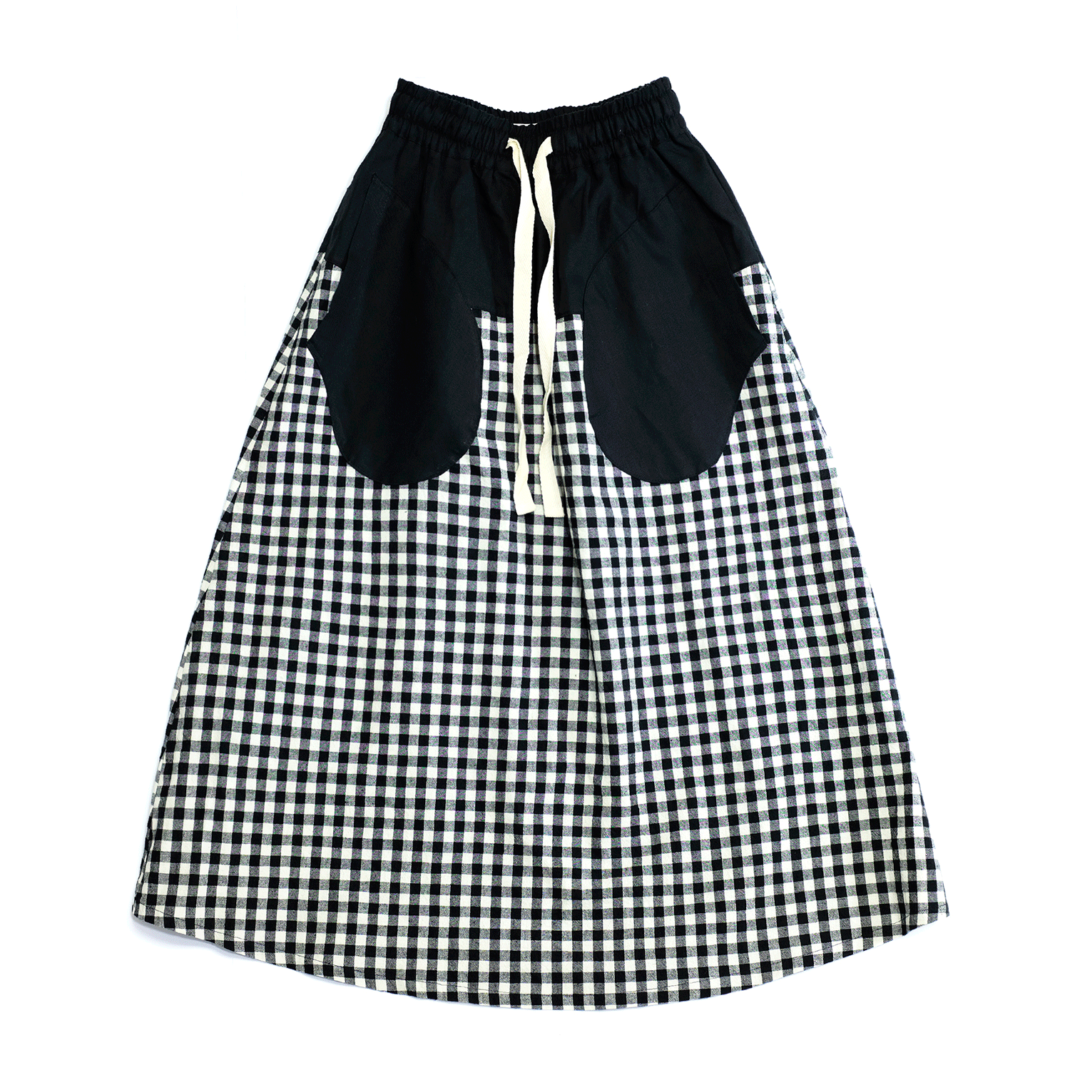 Check Two-Tone Skirts - Black/Seersucker Check