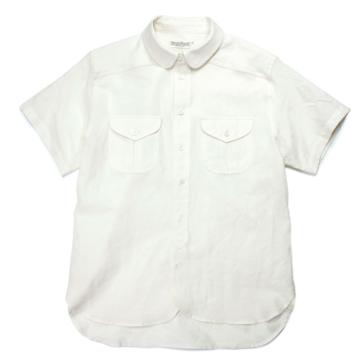 Linen Short Sleeve Shirts - Ivory