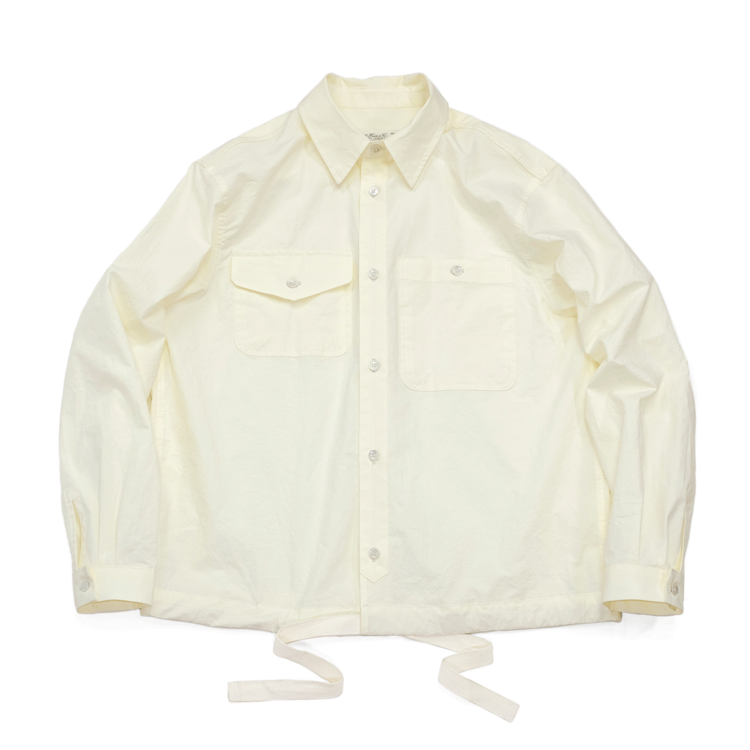 String Cotton Shirts - Cream