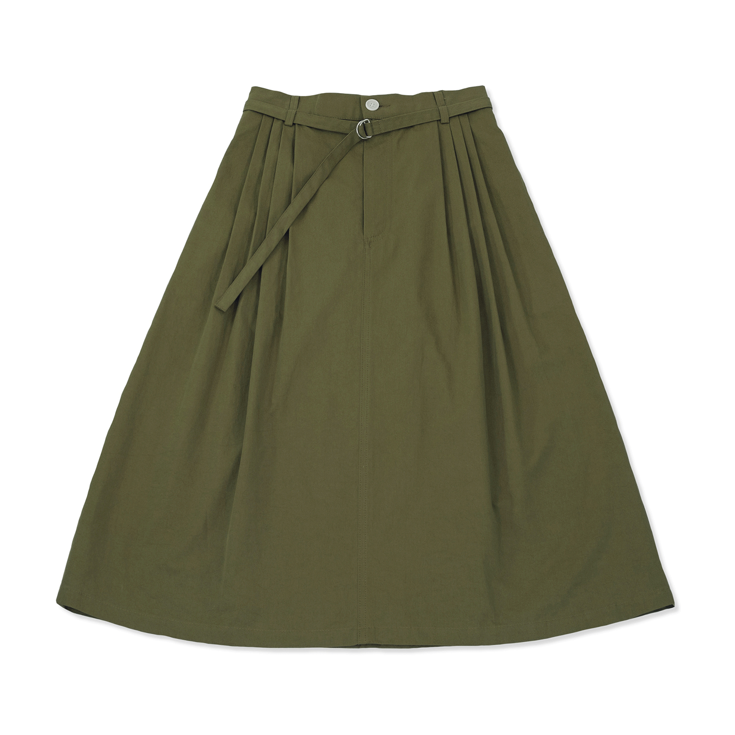 Loose Belt Skirt - Olive