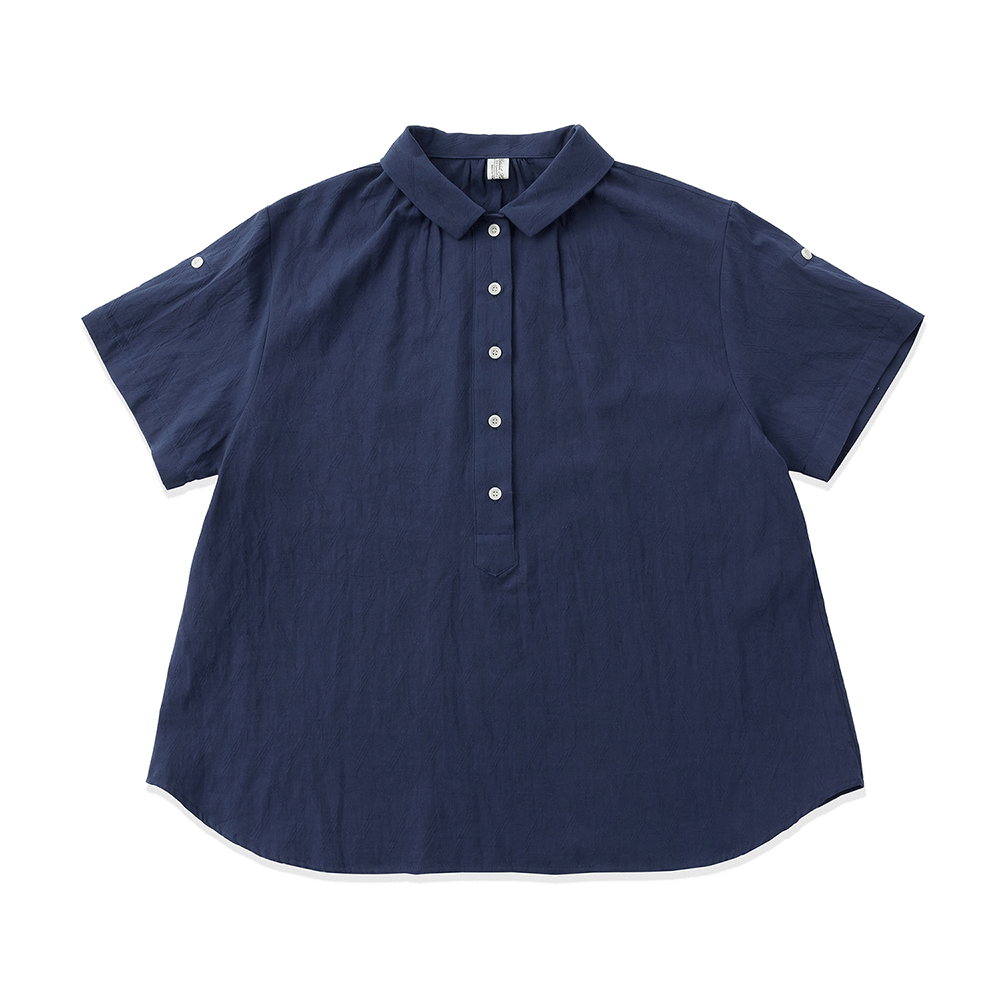 Embroider Rollup Shirts - Navy