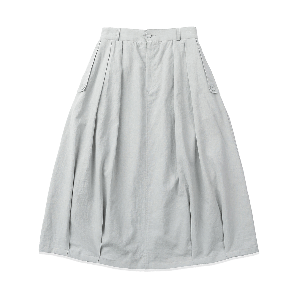 Linen Balloon Skirts - Light Gray