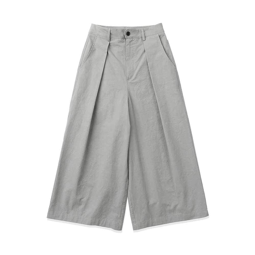Cinch Back Wide Pants - Gray