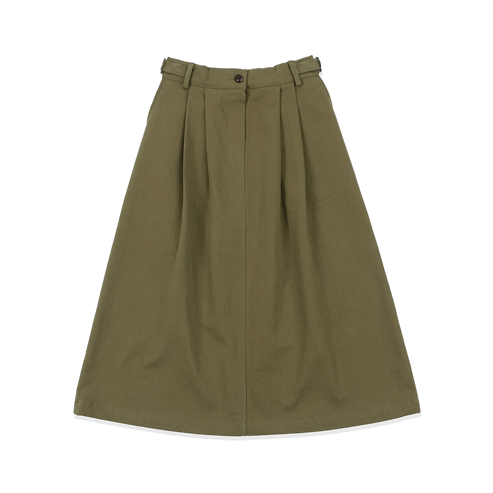 Side Belt Skirt - Khaki