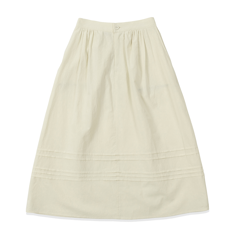 Pintuck Shirring Skirts - Ivory
