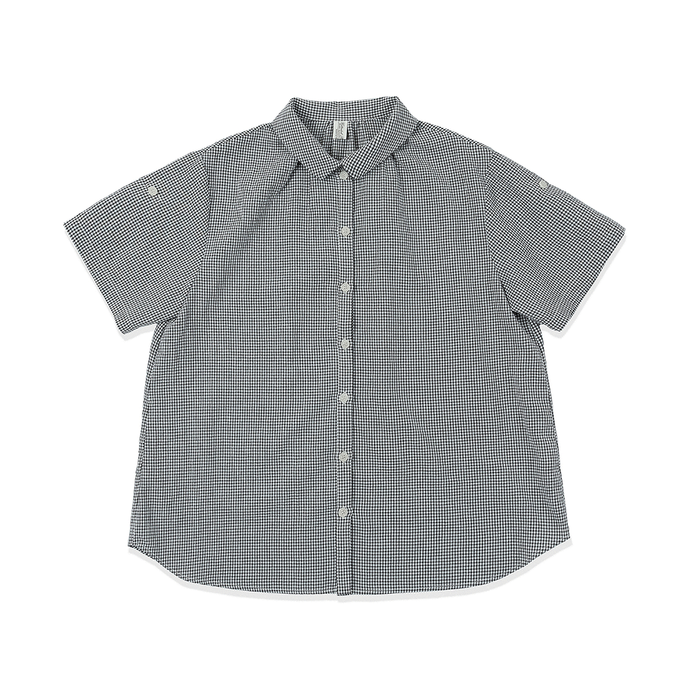 Open Rollup Shirts - Black Check