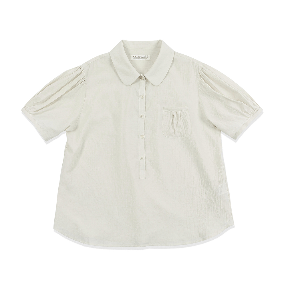 Embroider Puff Shirts - Ivory