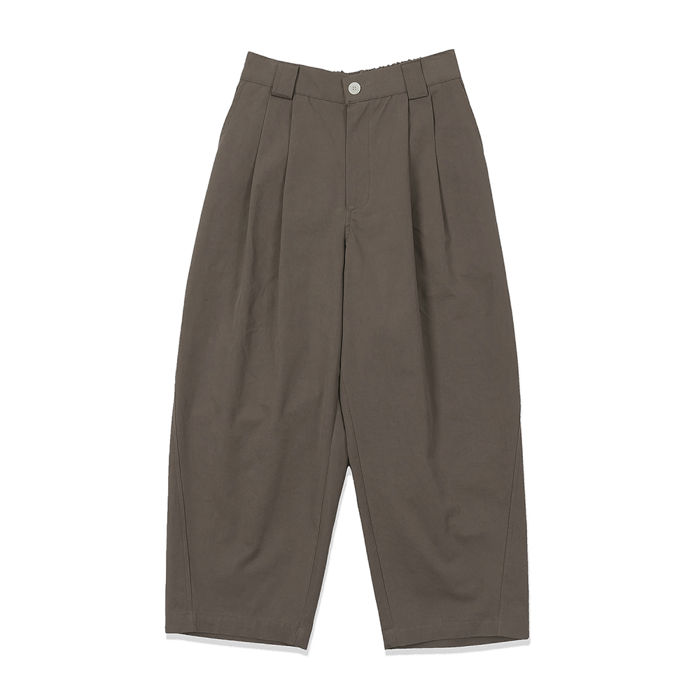 Wide Slim Cropped Pants - Coffee Brown