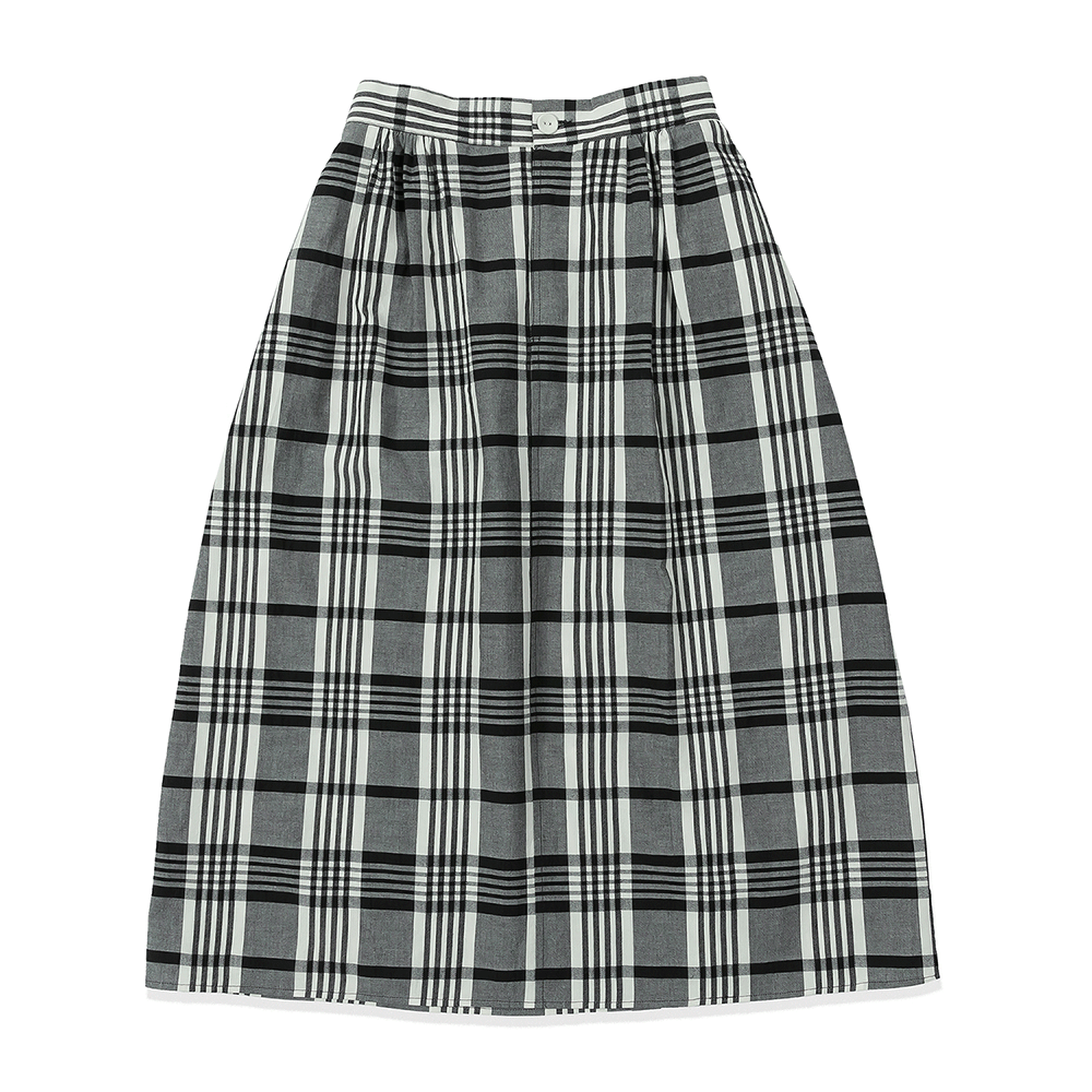 Shirring Check Skirts - Black Check