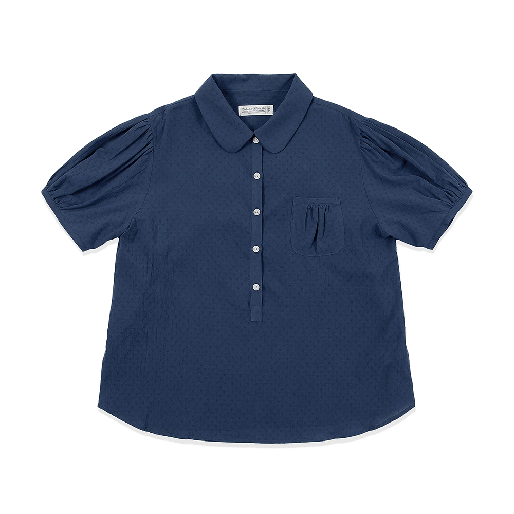 Embroider Puff Shirts - Navy
