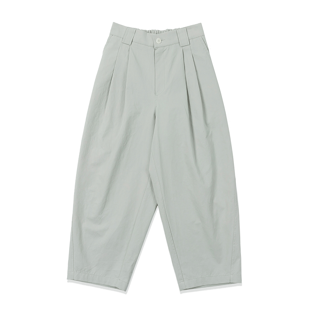 Wide Slim Cropped Pants - Gray