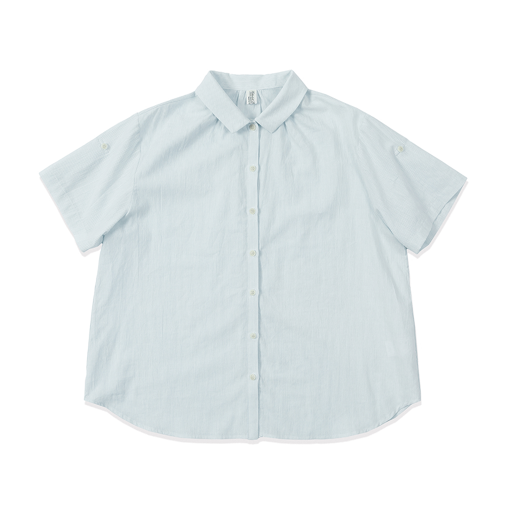 Open Rollup Shirts - Stripe Skyblue