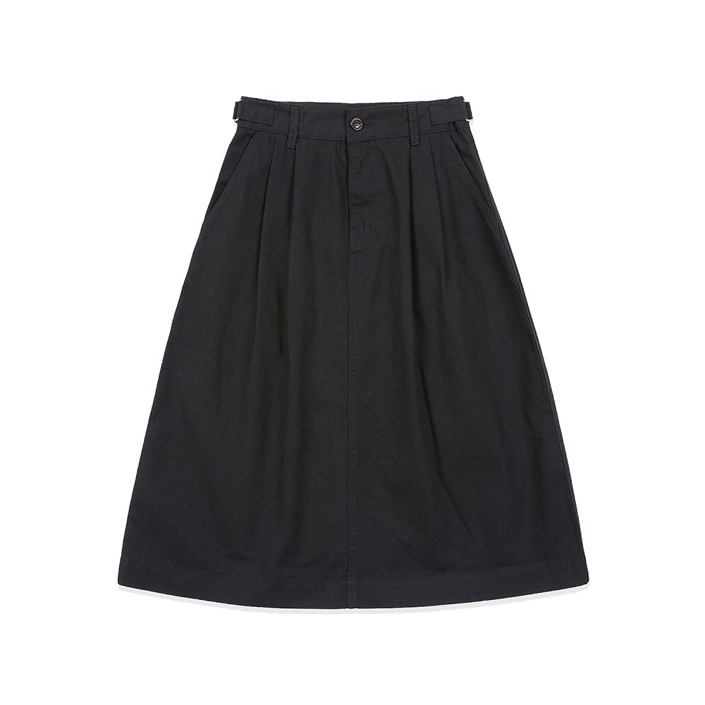 Chino Side Belt Skirt - Black