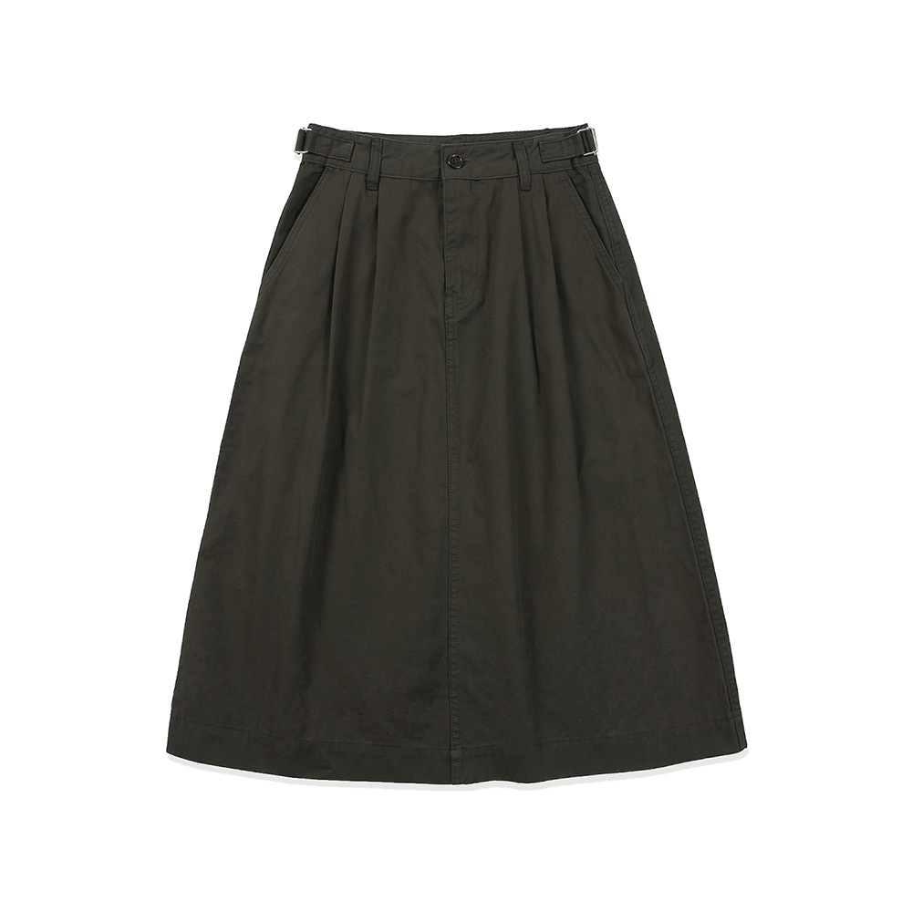 Chino Side Belt Skirt - Brown