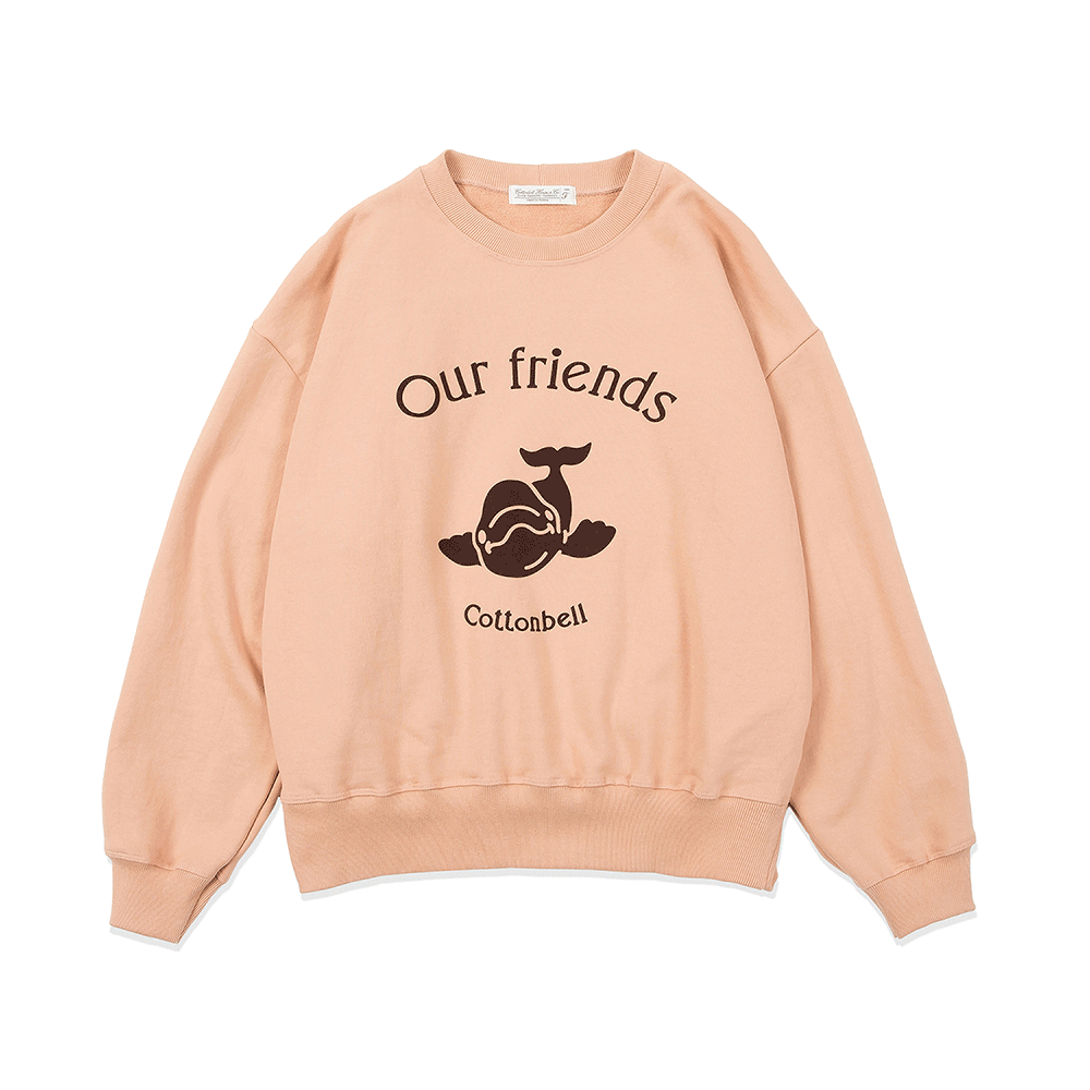 Flock Print Sweatshirts - Coral