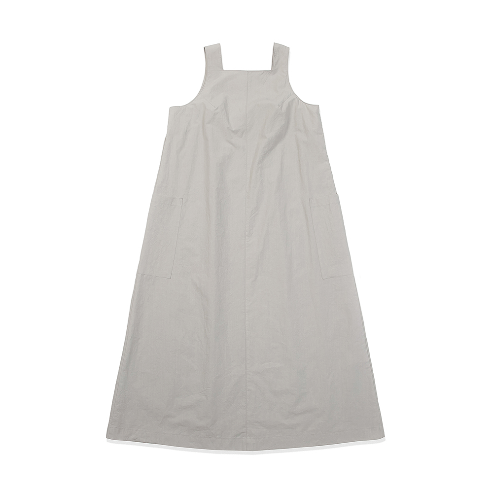 Square Neckline Sleeveless Dress - Gray