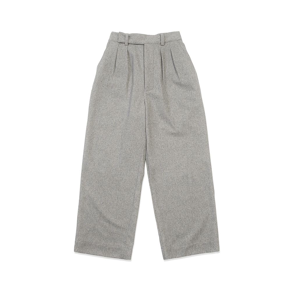 Wide Gurkha Wool Pants - Gray