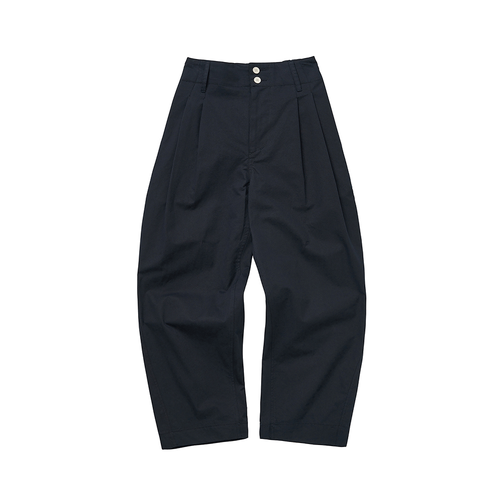 Two Button Wide Slim Pants - Navy