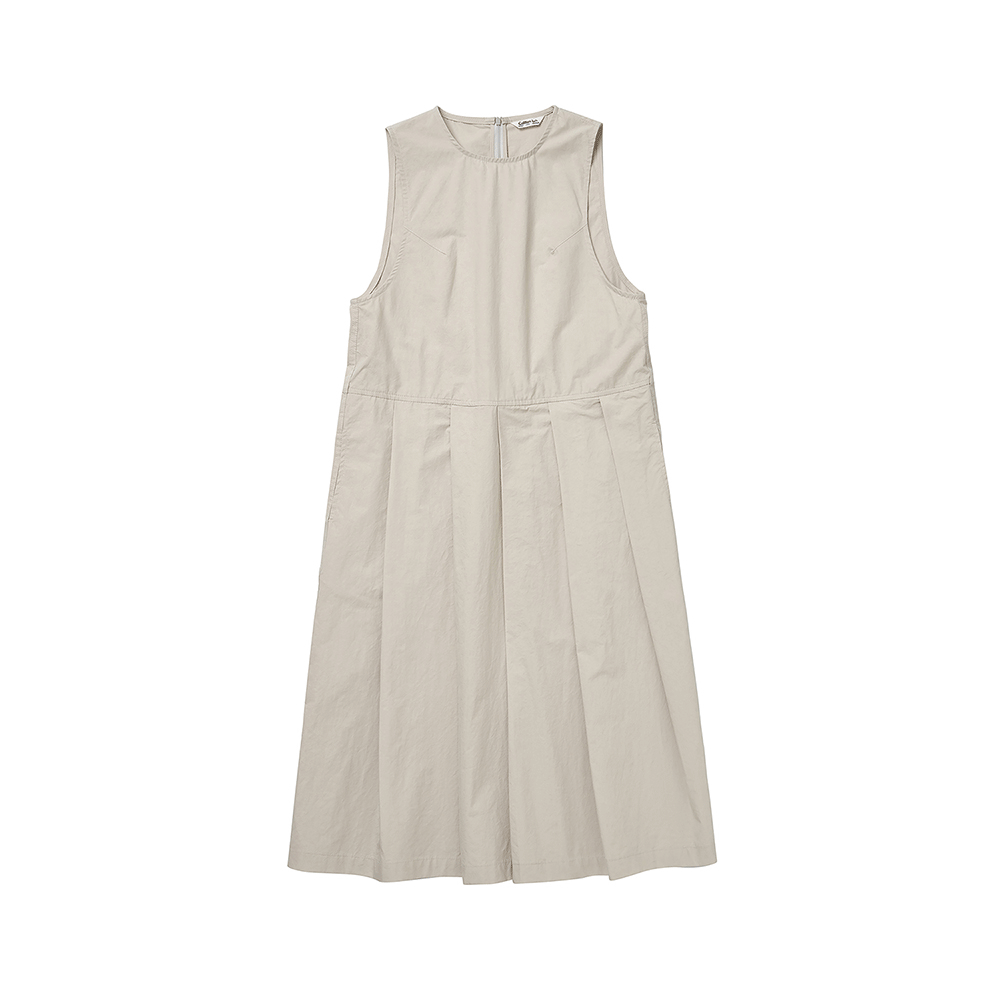 Pleated Skirt Dress - Gray