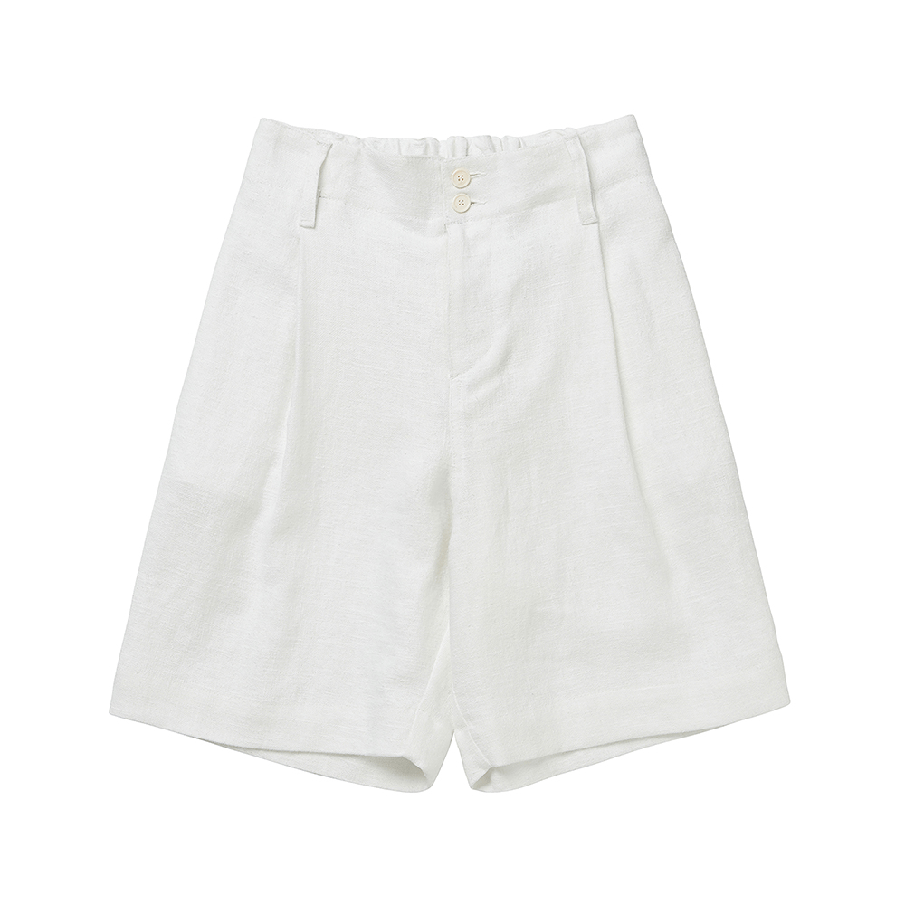 Linen Bermuda Pants - White