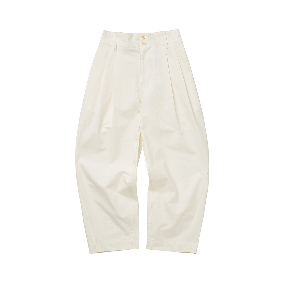Two Button Wide Slim Pants - Ivory