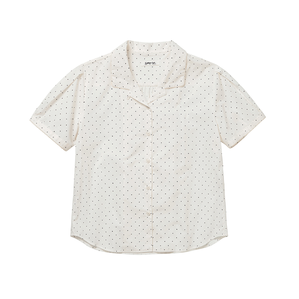 Lace Point Pattern Shirts - Ivory