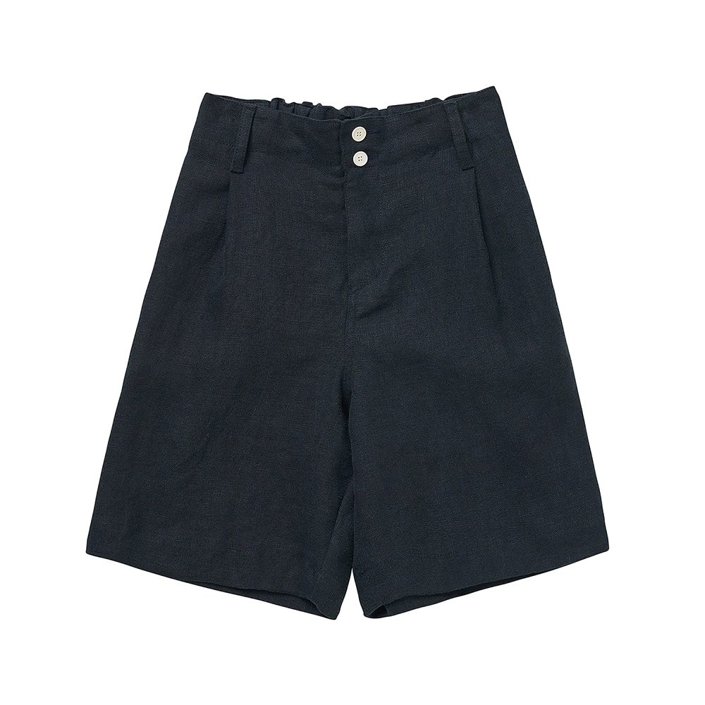 Linen Bermuda Pants - Dark Navy