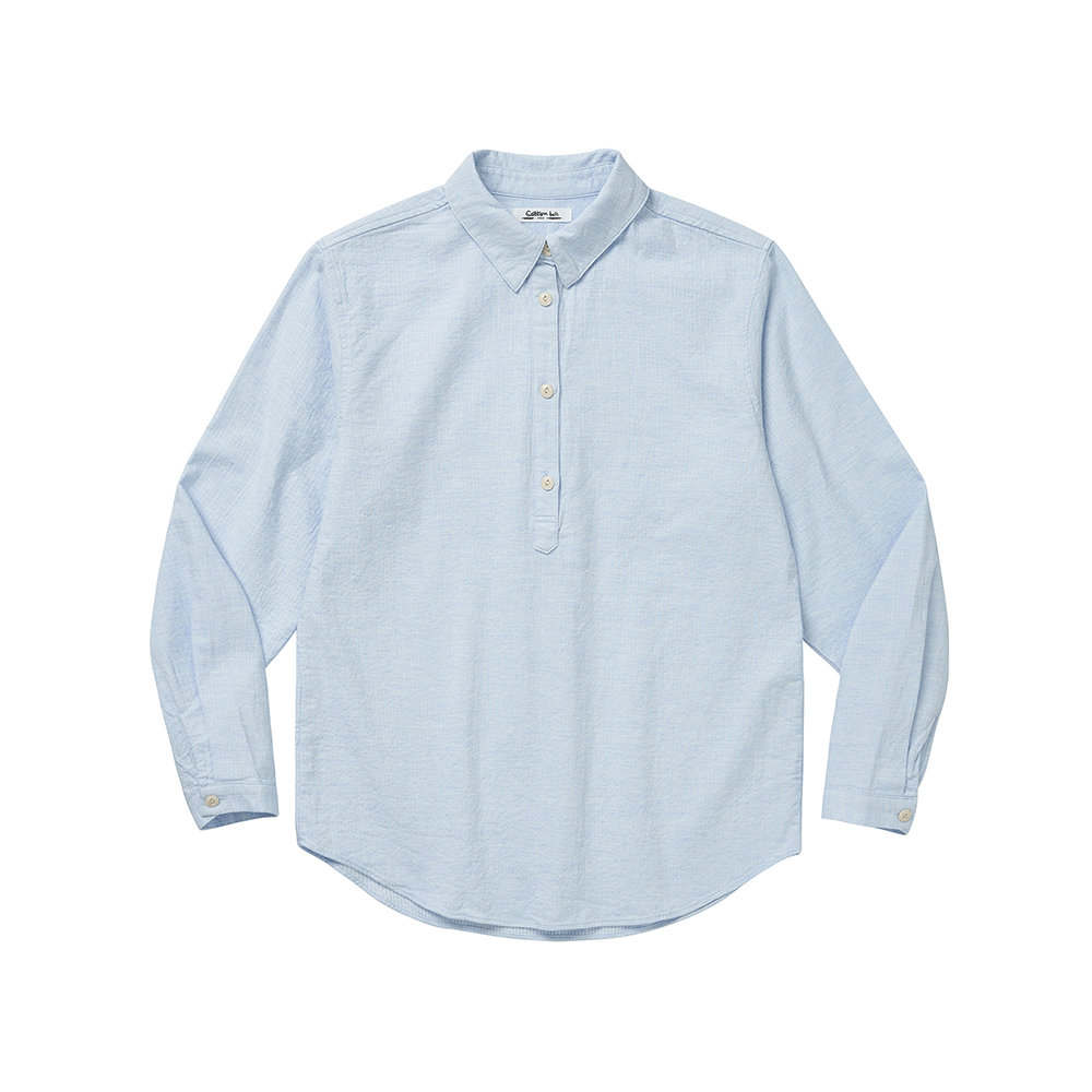 Pullover Long-Sleeve Shirts - Sky Blue