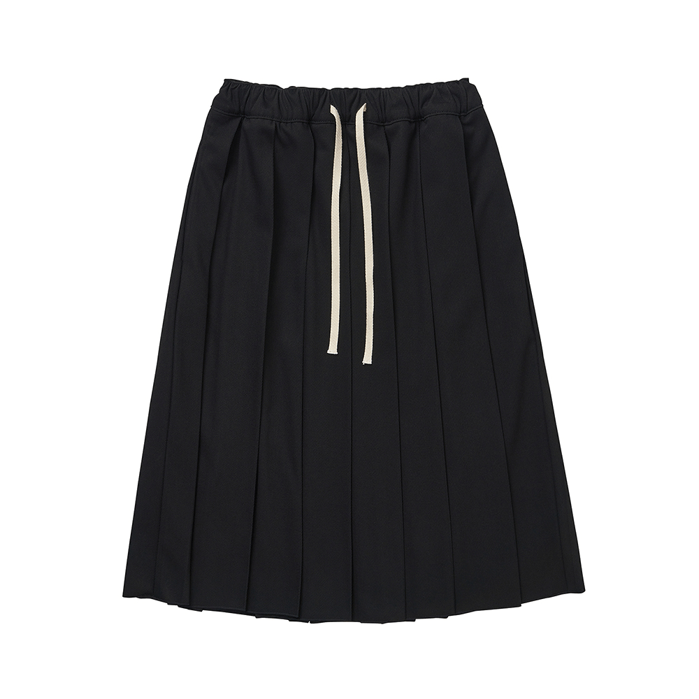 Banding Pleated Skirt - Black