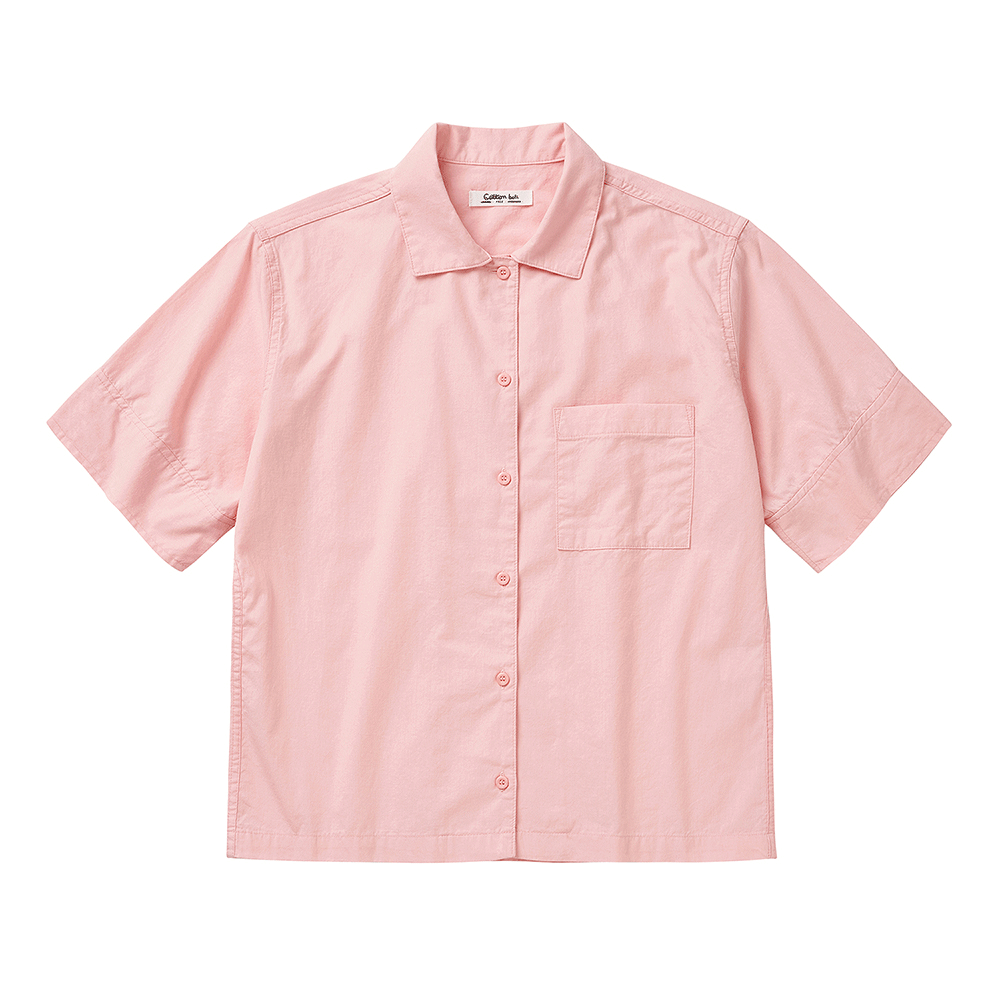 Wide Collar Pocket Shirts - Pink