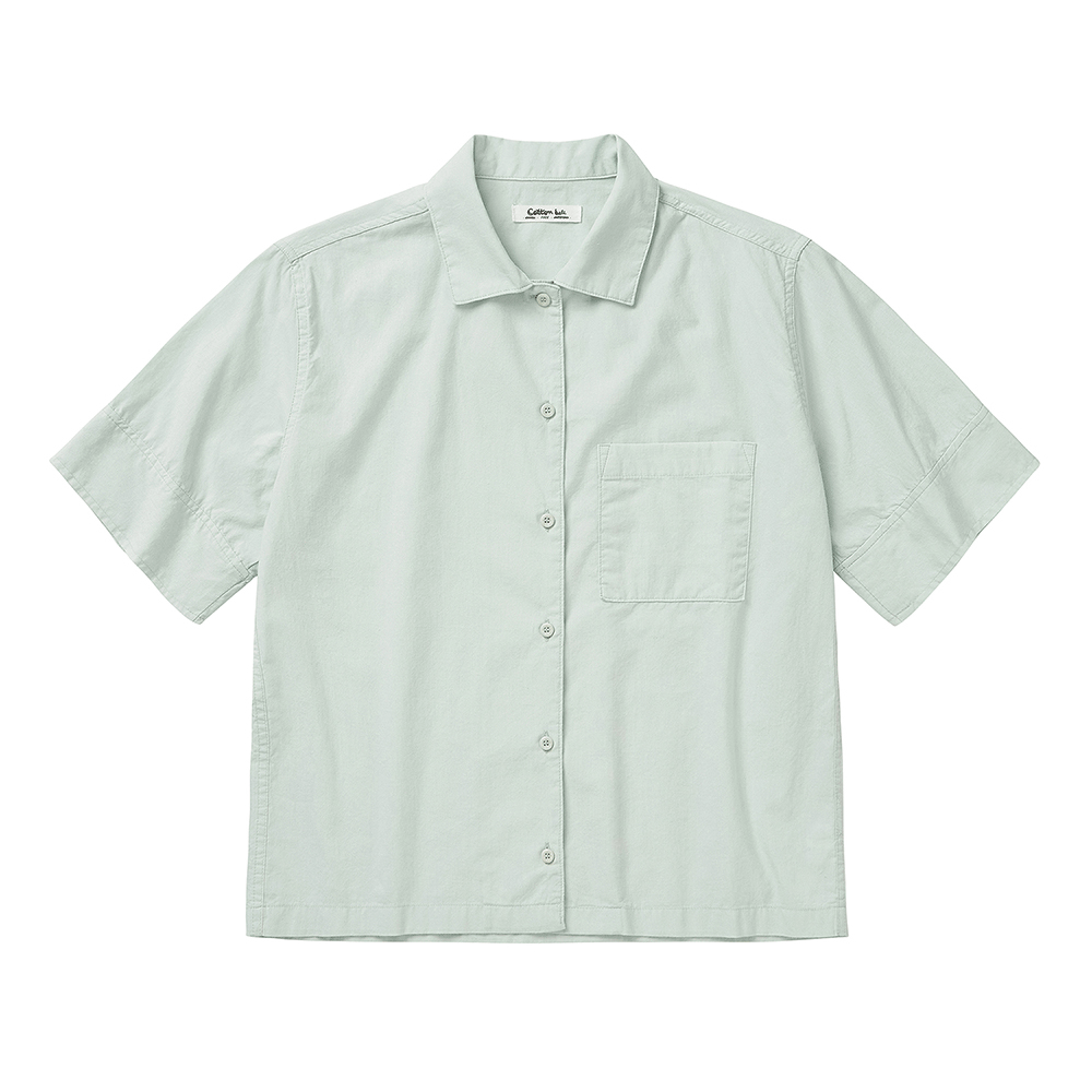 Wide Collar Pocket Shirts - Sky Blue
