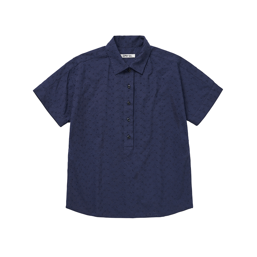 Embroidery Pullover Shirts - Navy