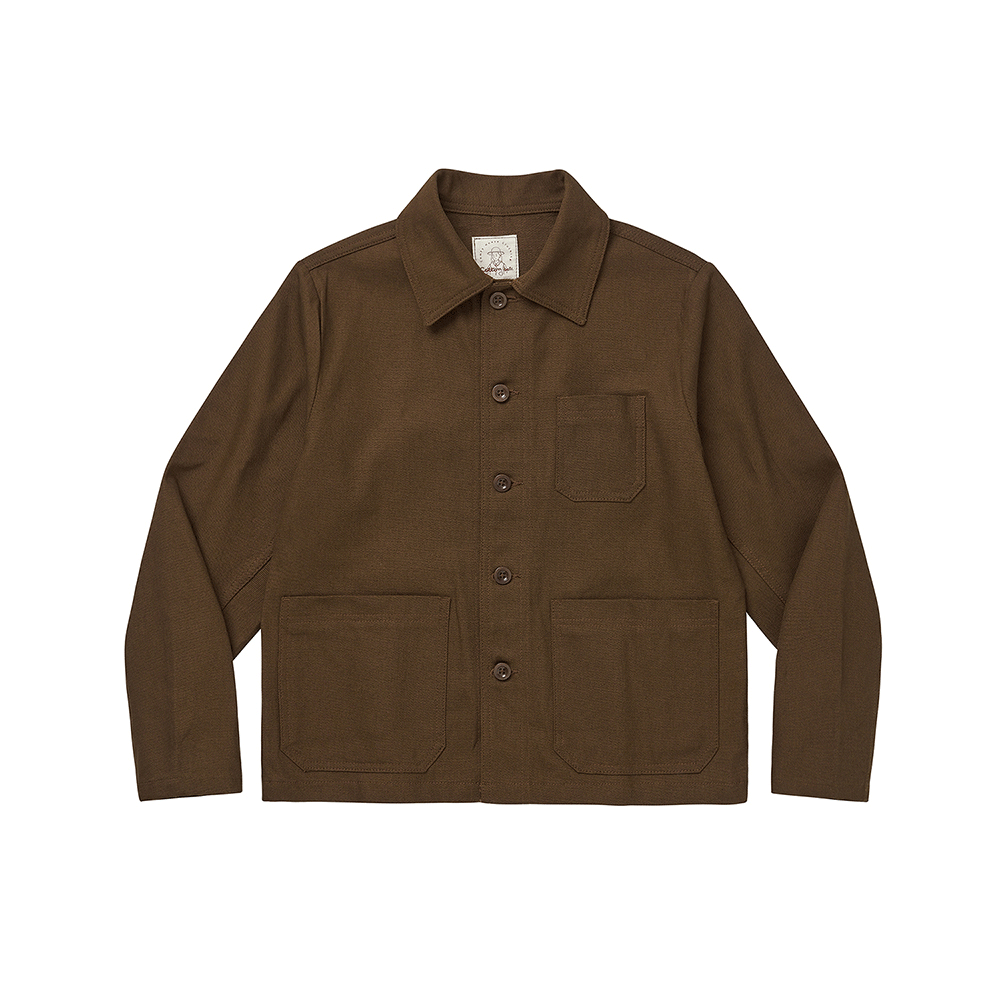 Cotton Work Jacket - Brown