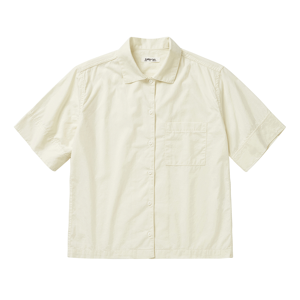 Wide Collar Pocket Shirts - Ivory